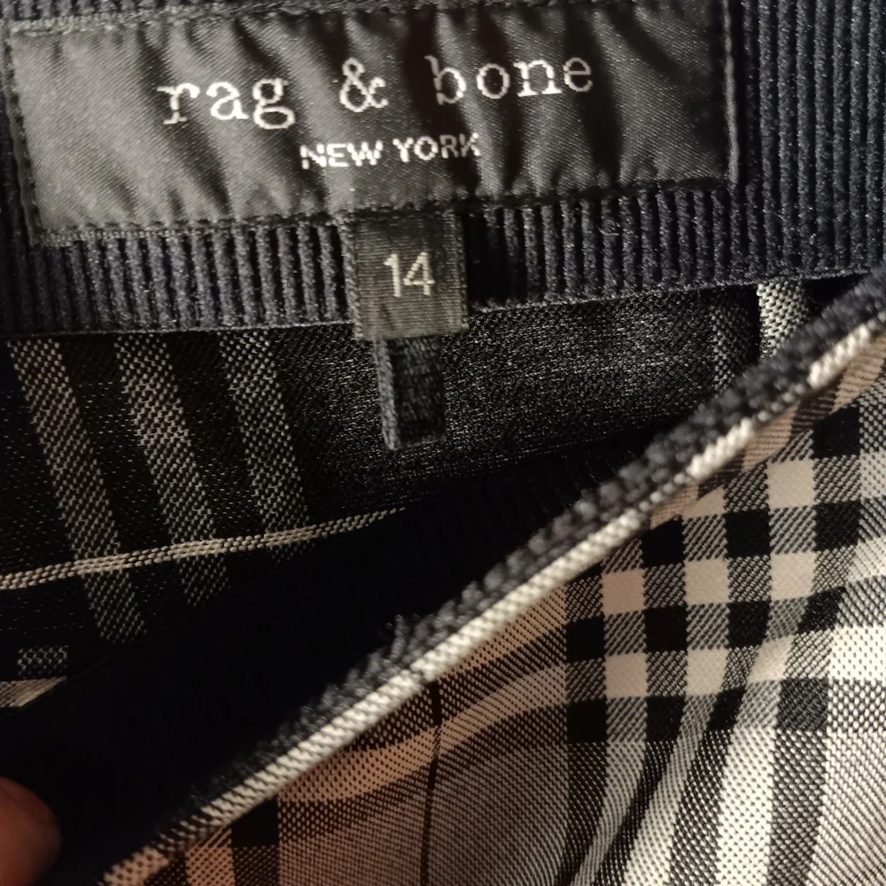 rag & bone Black and Gray Plaid Straight Leg Pants - Picture 5 of 7